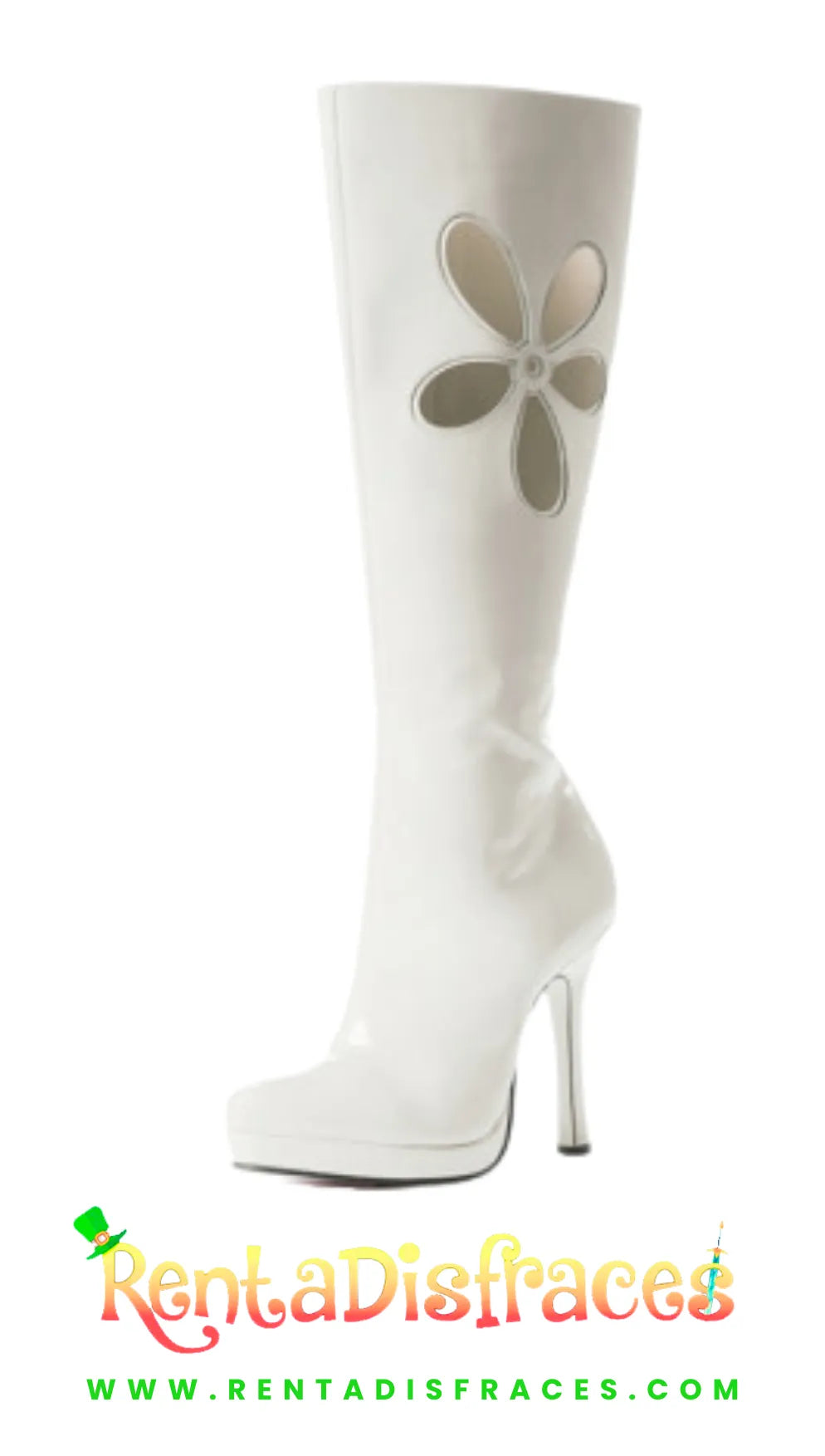 Botas blancas con flor