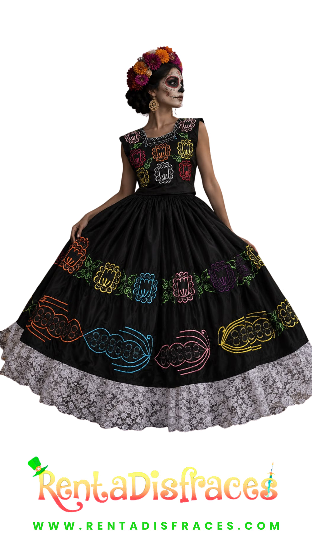 Disfraz de Catrina Chiapaneca