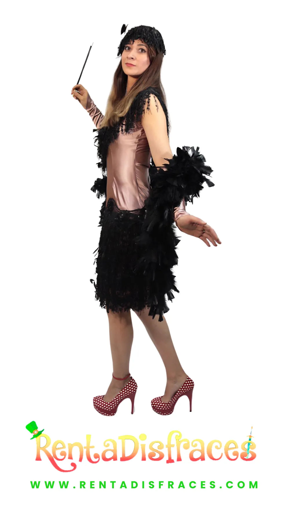 Disfraz Gatsby rosa de lujo