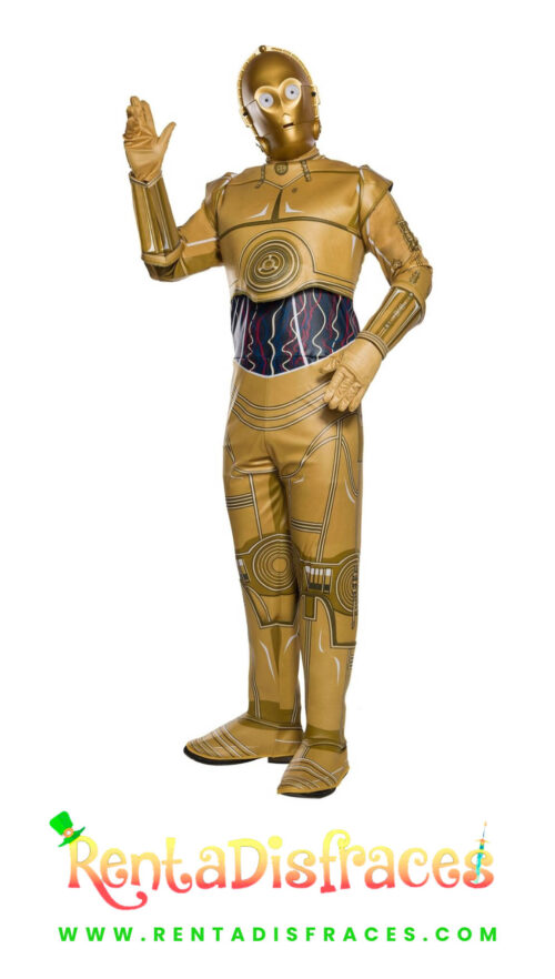 Disfraz de C-3PO, Disfraces de la Guerra de las Galaxias, Disfraces de Star Wars, Renta de disfraces