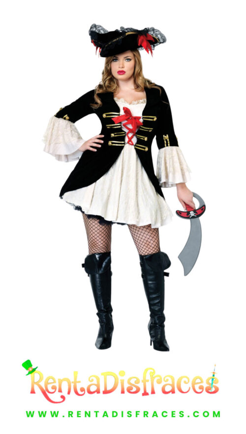 Disfraz de Corazón de Pirata, Disfraz de pirata sexy, Disfraces de piratas, Renta de disfraces