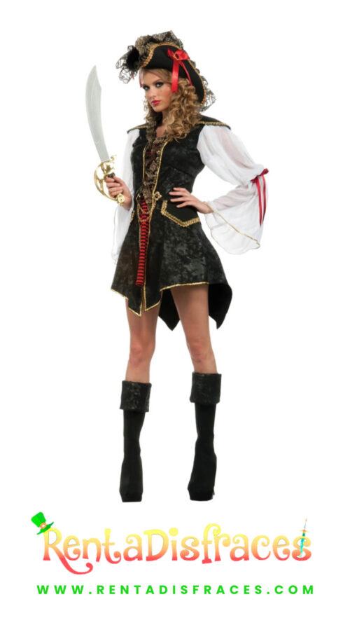 Disfraz de Miss Pirate, Disfraz de pirata sexy, Disfraces de piratas, Renta de disfraces
