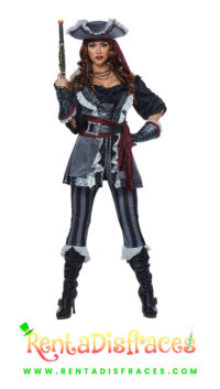 Disfraz de Pirata Corazón Negro, Disfraz de pirata sexy, Disfraces de piratas, Renta de disfraces