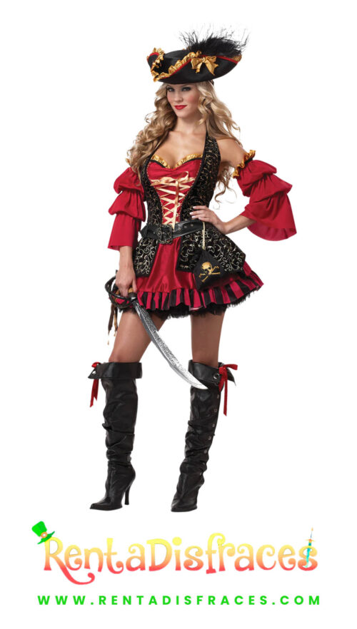 Disfraz de Pirata Española, Disfraz de pirata sexy, Disfraces de piratas, Renta de disfraces