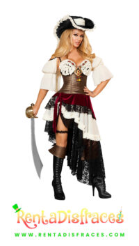 Disfraz de Pirata Pasión, Disfraz de pirata sexy, Disfraces de piratas, Renta de disfraces