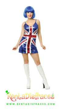 Disfraz Sexy Británico, Disfraces Retro, Disfraces Disco, Renta de disfraces