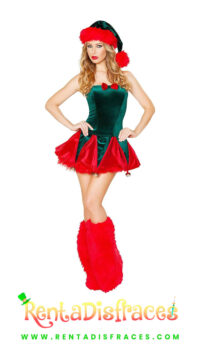 Disfraz de Elfo sexy, Disfraces de Navidad, Renta de disfraces
