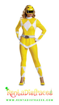 Disfraz de Power Ranger amarillo, Disfraces Superhéroes y villanos, Renta de disfraces