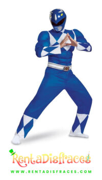 Disfraz de Power Ranger azul, Disfraces Superhéroes y villanos, Renta de disfraces