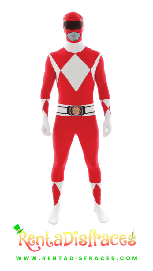 Disfraz de Power Ranger rojo, Disfraces Superhéroes y villanos, Renta de disfraces