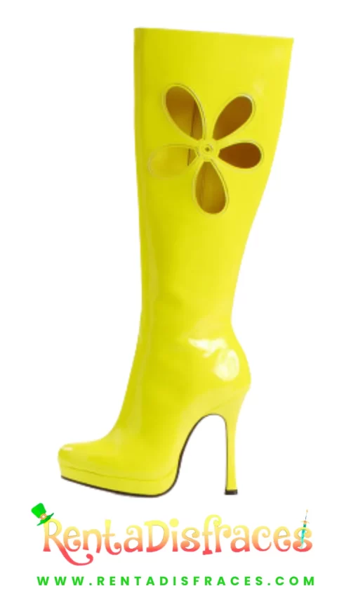 Botas amarillas con flor