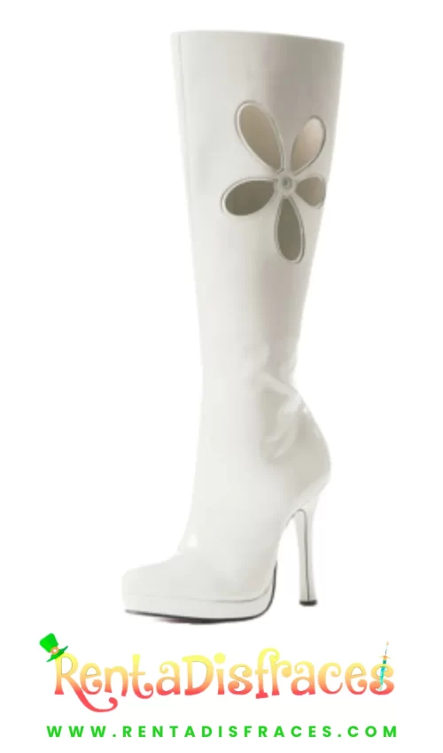 Botas blancas con flor